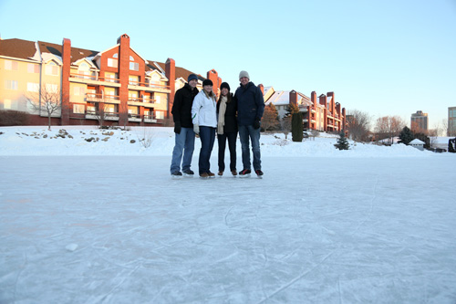 Ice Skating Centennial Lakes, Edina, Minnesota 