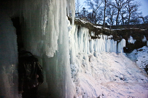 Minnehaha Falls Frozen in the Winter, Minneapolis, Minnesota
