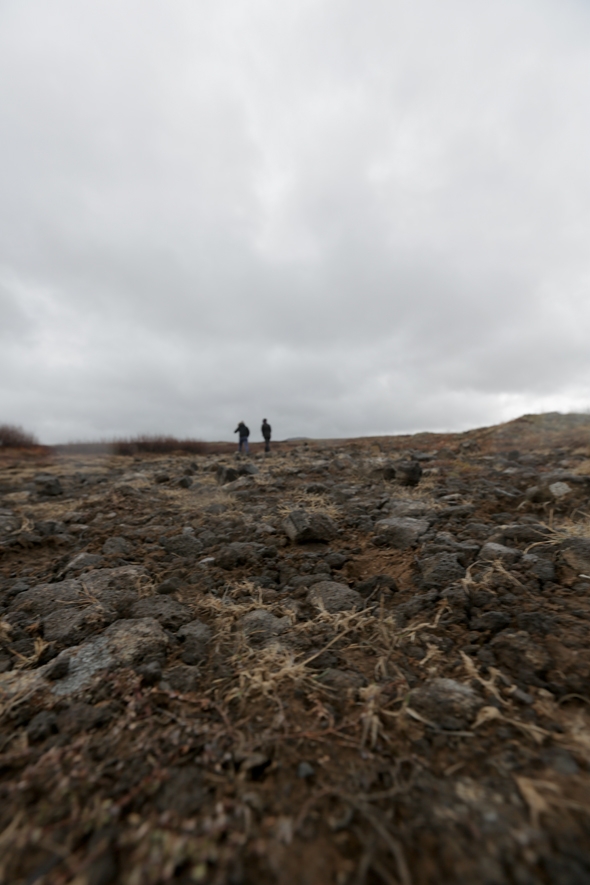 Walking at Þingvellir National Park in Iceland