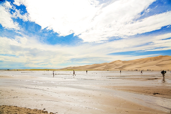 Sandboarding and Sand Sledding at Great Sand Dunes National Park in Colorado
