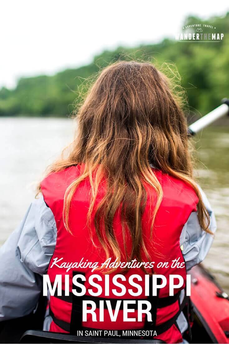 Kayaking adventures on the Mississippi River in Saint Paul, Minnesota with Minnesota Adventure Co.