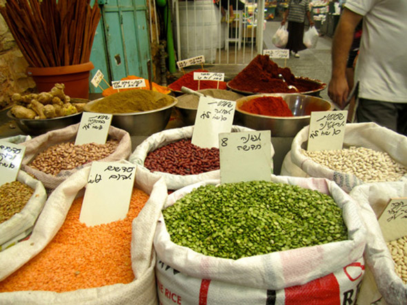 Spices and beans from open air market