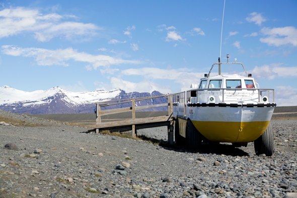 Boat for the tour of Jökulsárlón-Glacier lagoon