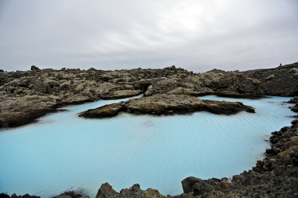 Pools near the entrance of the Blue Lagoon in Iceland