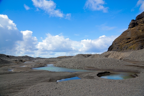 At the base of the Falljökull outlet glacier in Vatnajökull National Park in south Iceland
