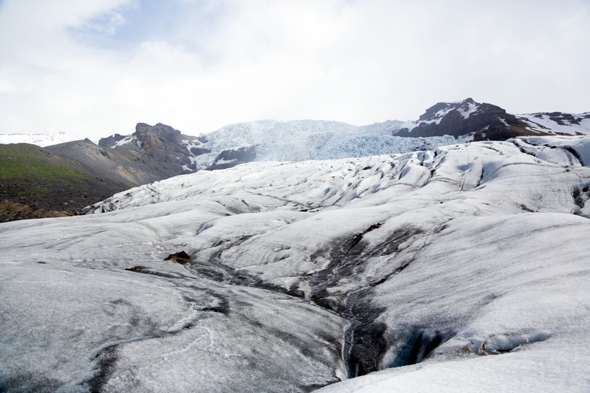 Falljökull outlet glacier in Vatnajökull National Park in south Iceland