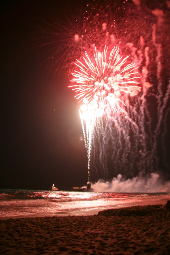 4th of July Fireworks over the ocean in Delray Beach, FL