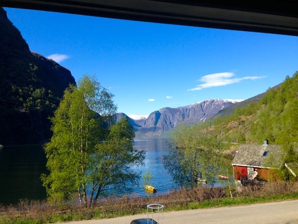 View from our hotel window in Flam, Norway