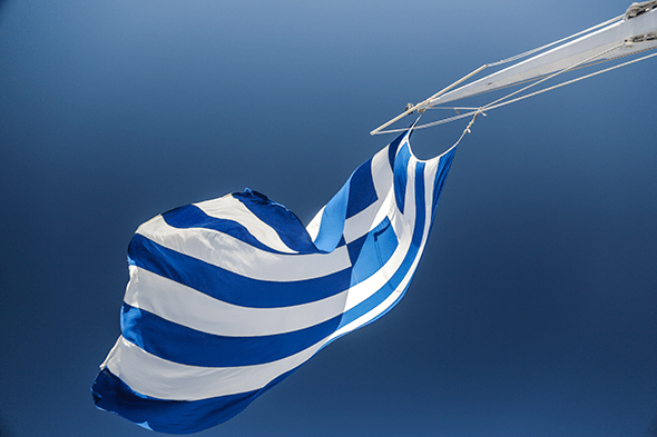 Greek Flag in Athens, Greece by Wander The Map