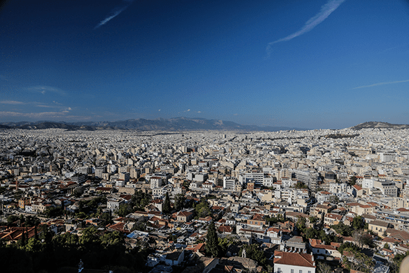 View from the Acropolis in Athens, Greece by Wander The Map