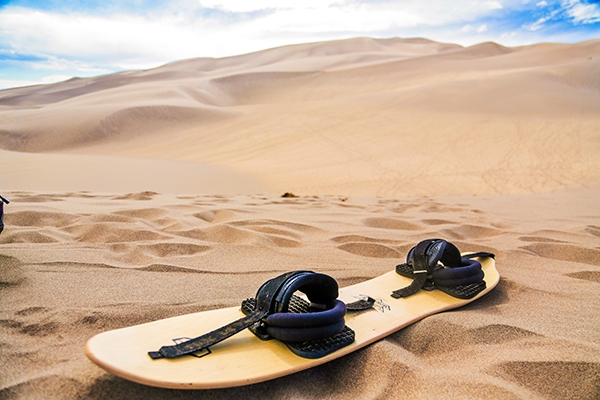 Sandboarding and Sand Sledding at Great Sand Dunes National Park in Colorado