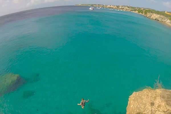 Cliff Jumping at Playa Forti in Curacao
