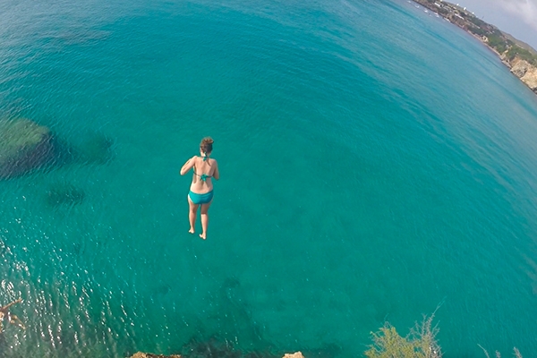 Cliff Jumping at Playa Forti in Curacao