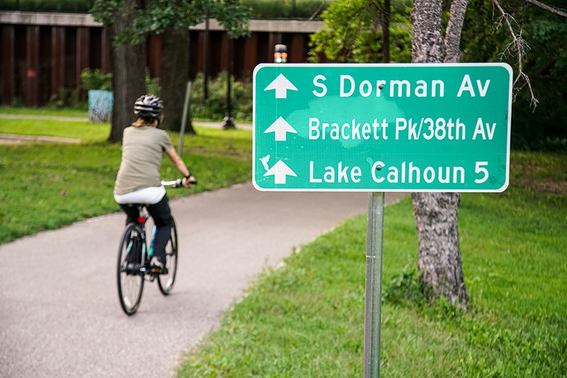 Bike Ride Midtown Greenway, Minneapolis, Minnesota, Raleigh Bicycles