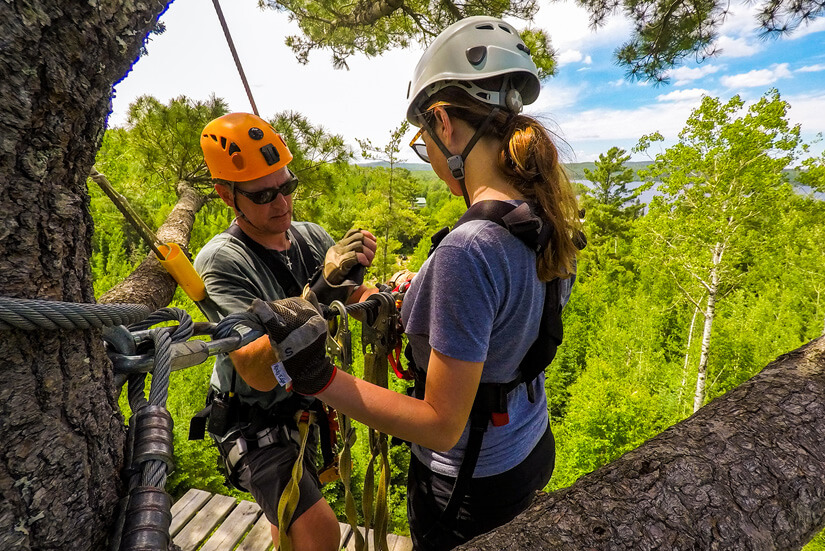 Zip Lining at Towering Pines Canopy Tour in Northern Minnesota