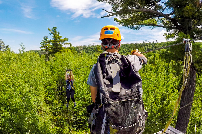 Zip Lining at Towering Pines Canopy Tour in Northern Minnesota