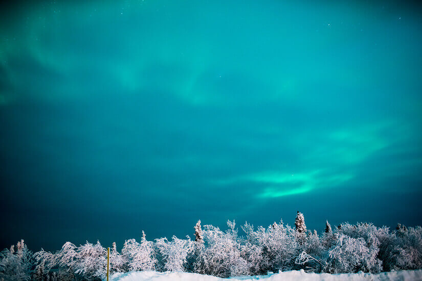 Searching for Northern Lights in Fairbanks, Alaska