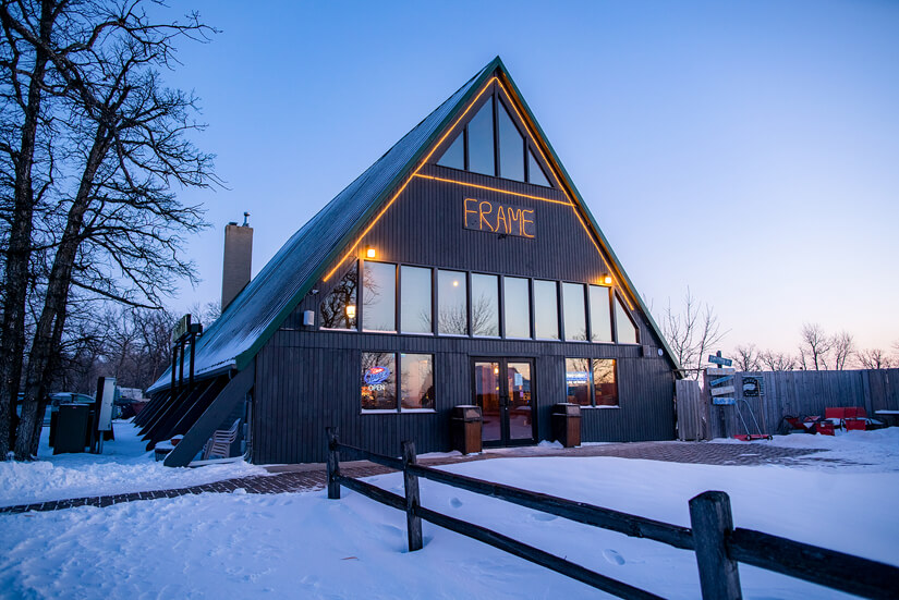 A Frame Bar and Grill, Bottineau, North Dakota Winter Road Trip