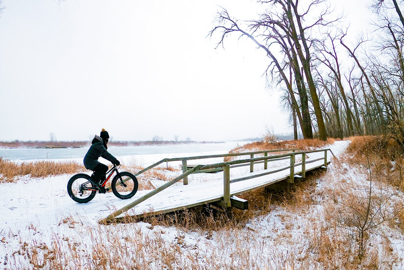 Fat Tire Biking, Cross Ranch State Park, North Dakota Winter Road Trip