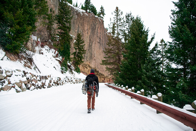 Hiking to Tower Fall, Winter Adventures in Yellowstone National Park