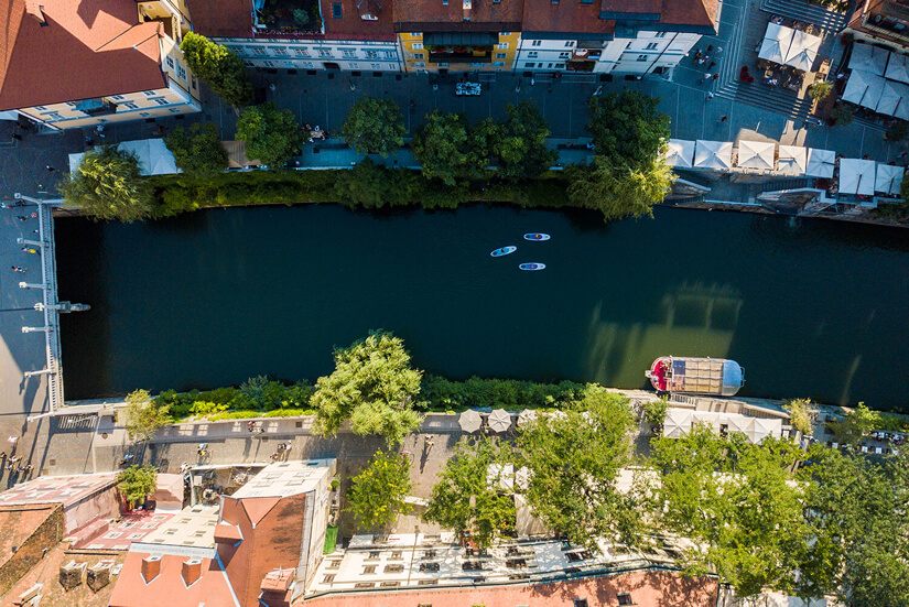 SUP in Slovenia on the Ljubljanica River in Ljubljana