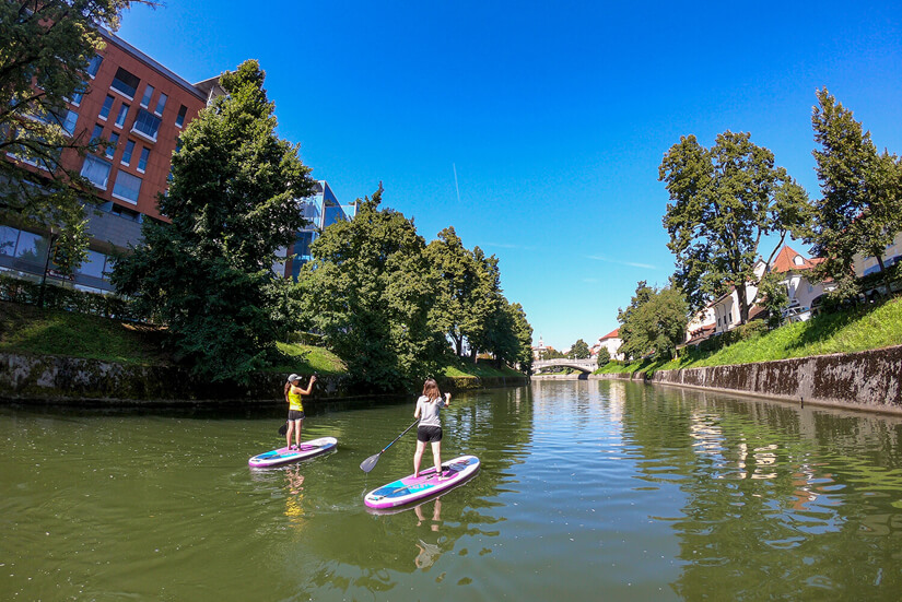 SUP in Slovenia on the Ljubljanica River in Ljubljana